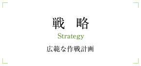 戦略 Strategy 広範な作戦計画
